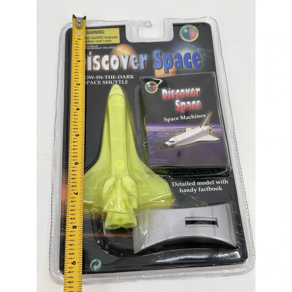 Vintage 1998 Silver Corn Discover Space Glow In The Dark Space Shuttle Toy Set